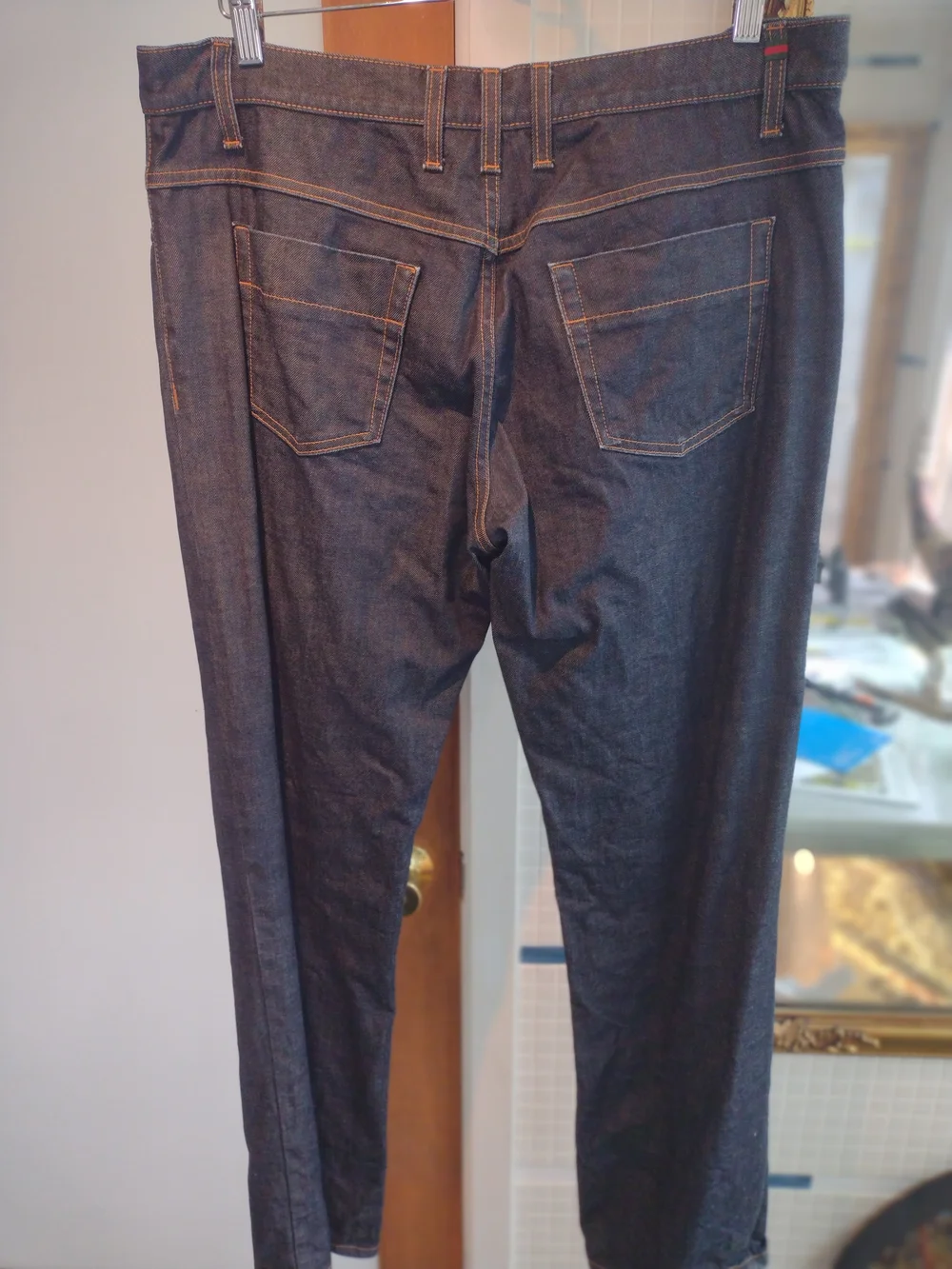 Gucci Men's Dark Blue Denim Slim-Straight Jeans